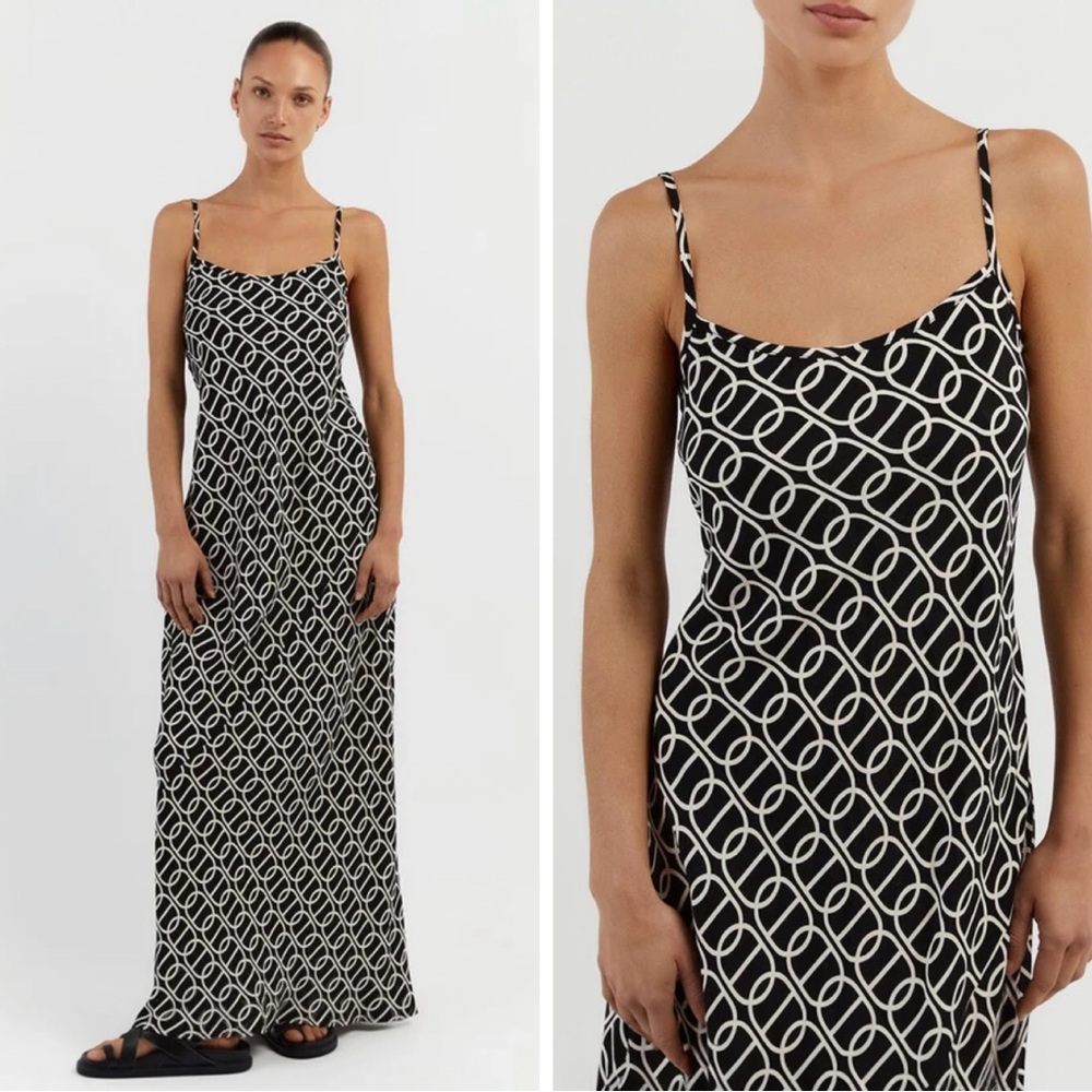 Dissh Izzy Chain Scoop Slip Maxi Dress Size 8